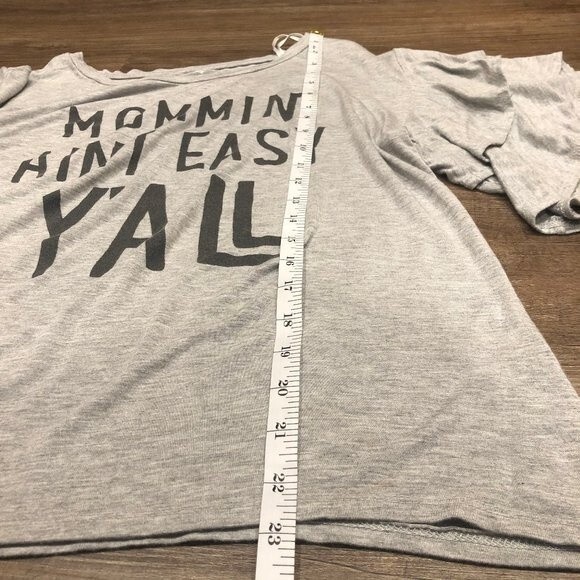 Francesca's Collections Mommin' Ain't Easy Y'all Blouse Grey Gray XS Extra Small - Picture 10 of 10
